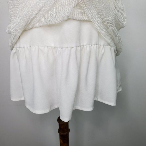 Simply Noelle Off White Layered Bottom Ruffle Sequins Top Blouse,  S/M (8-10) - Picture 10 of 15